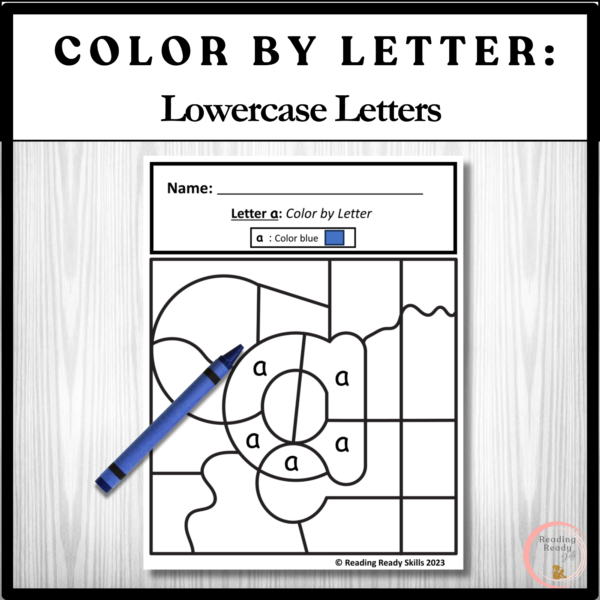 color by letter worksheets- lowercase letters of the alphabet