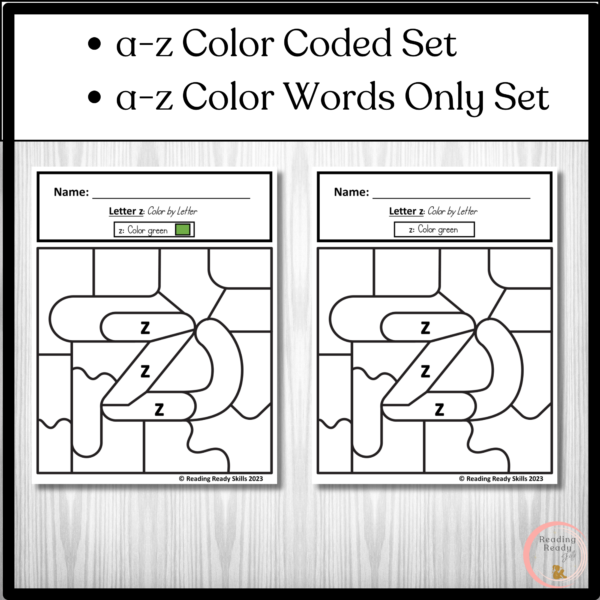 lowercase letters- color by letter worksheets