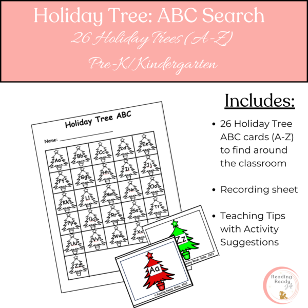 Kindergarten Christmas activities for letter identification